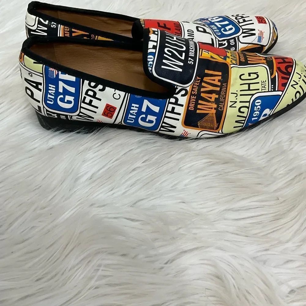 NEW Meijiana multi color License Plate Print Slip On Loaders 10